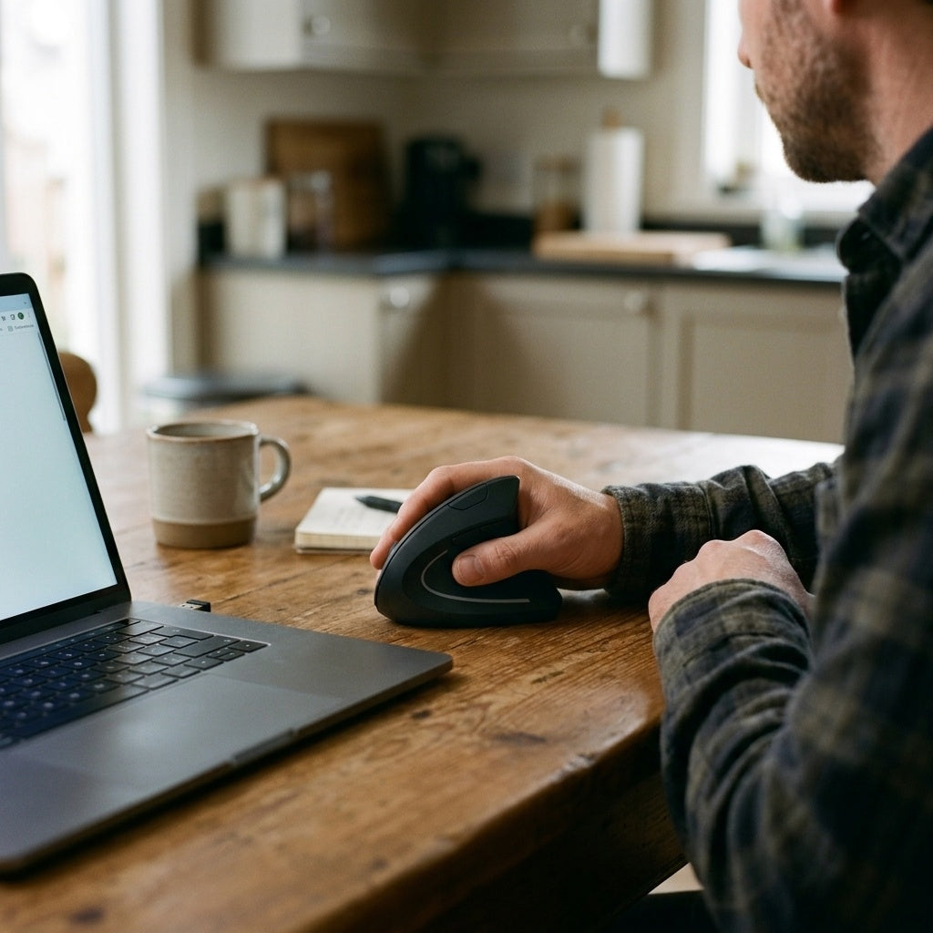 Vertical Wireless Mouse - kitchen table