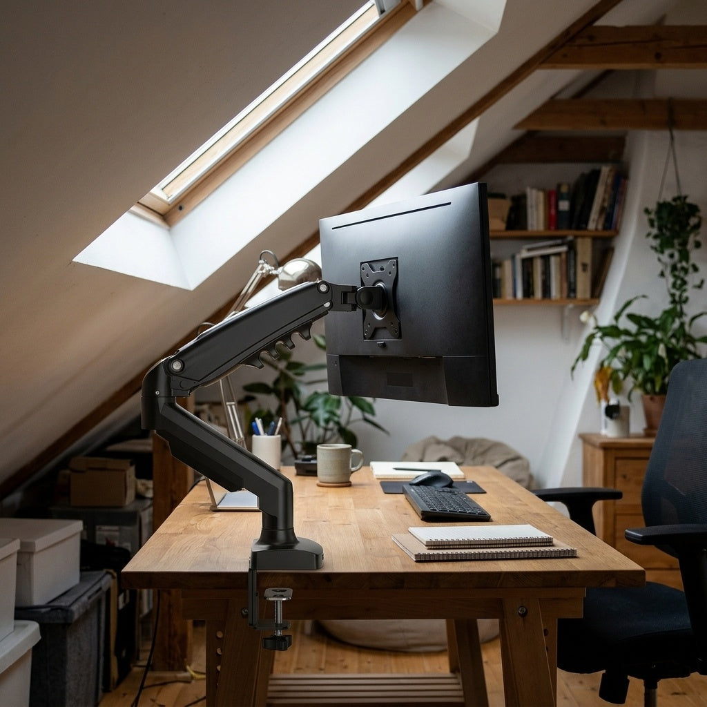 Monitor Arm - attic desk