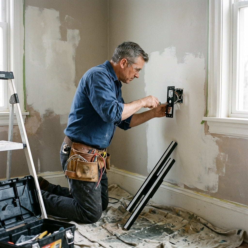 Double Line Wall Lamp – electrician install