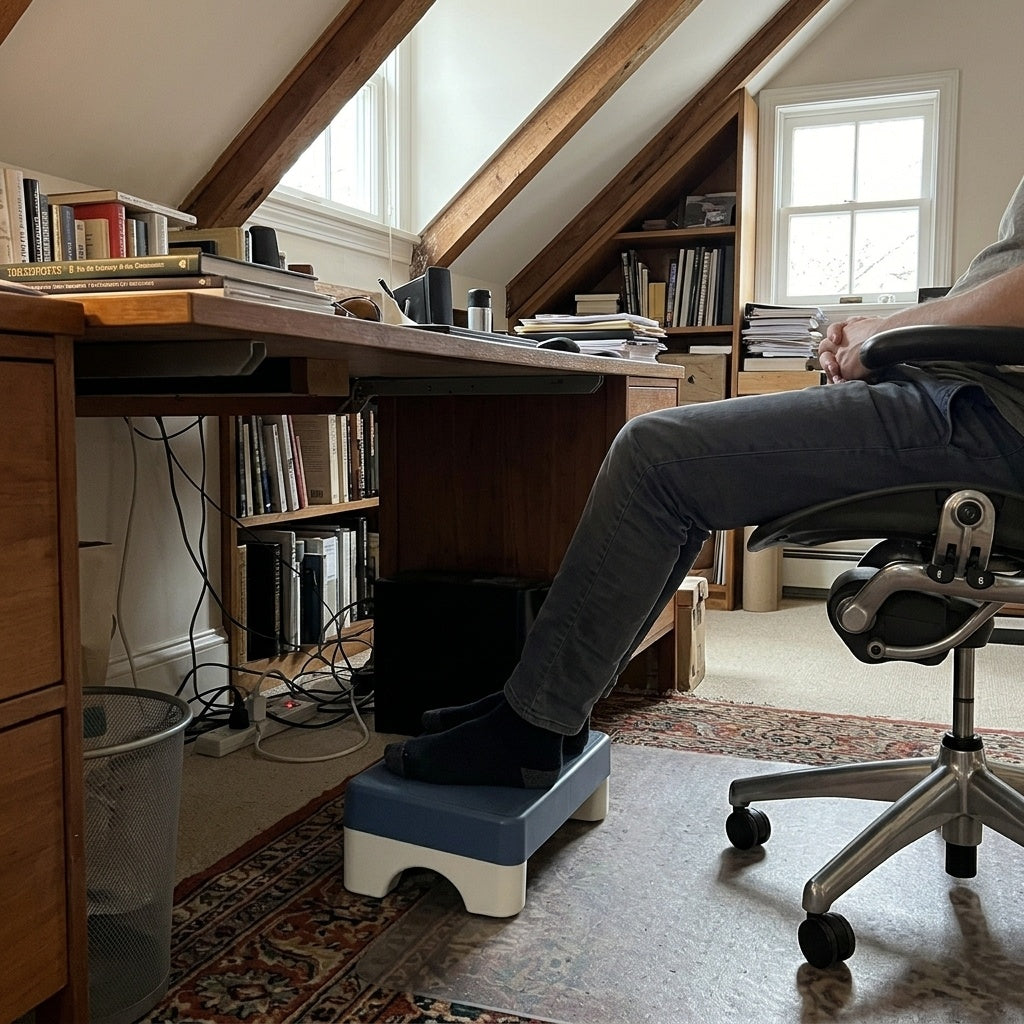 Ergonomic Footrest - attic office