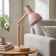 Wooden Desk Lamp - pink side table