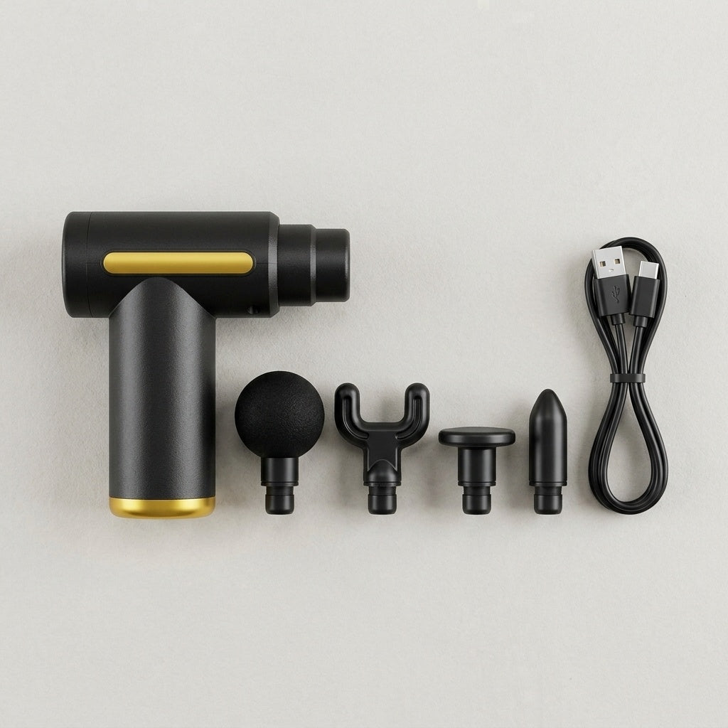 Mini Massage Gun - heads flat lay