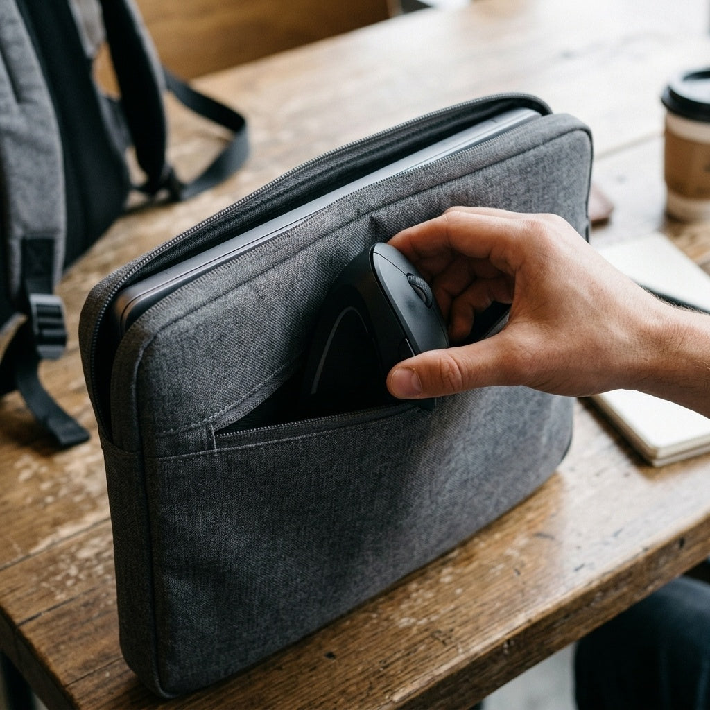 Vertical Wireless Mouse - laptop bag