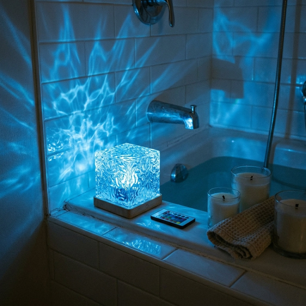 Ocean Wave Projector – bathroom blue