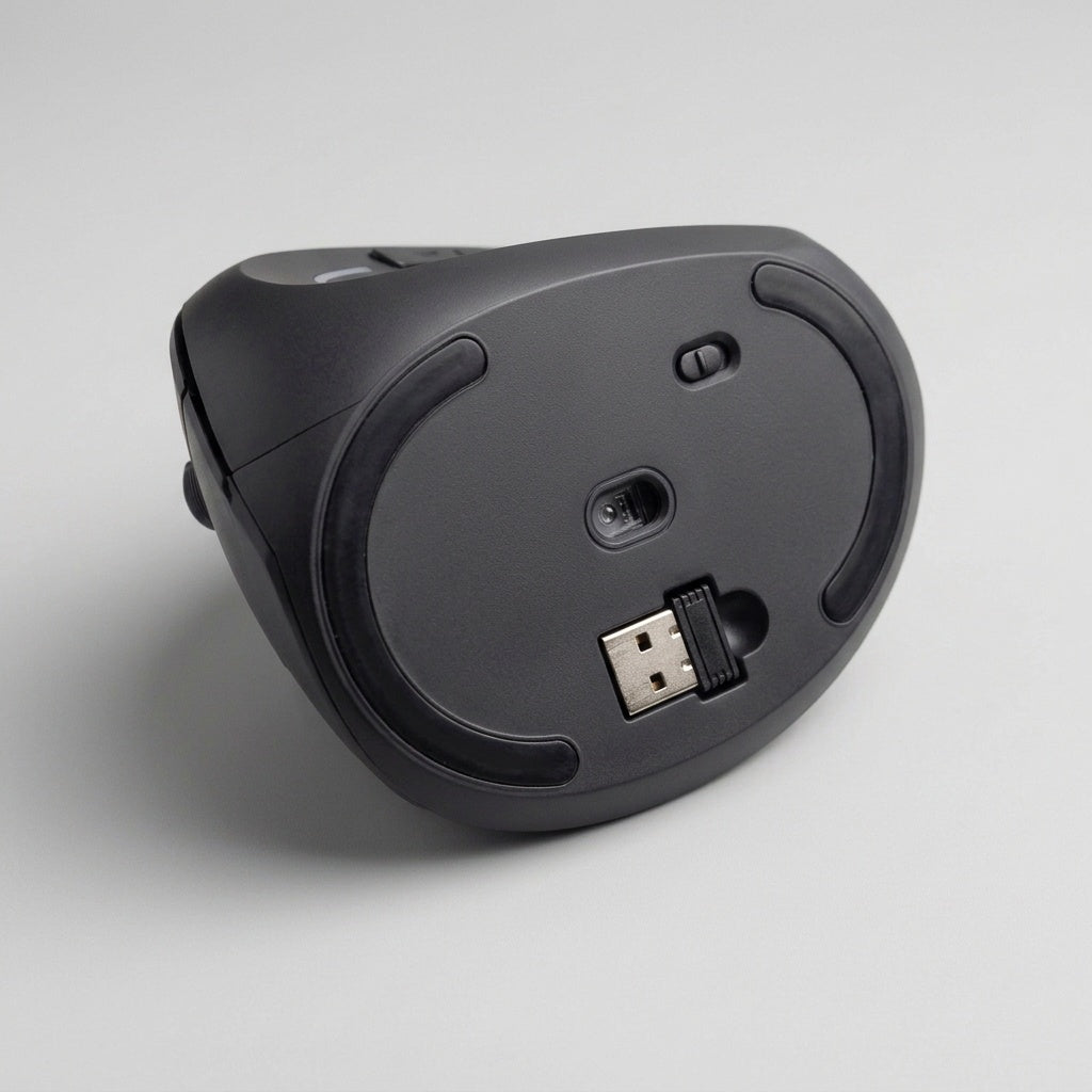 Vertical Wireless Mouse - receiver slot