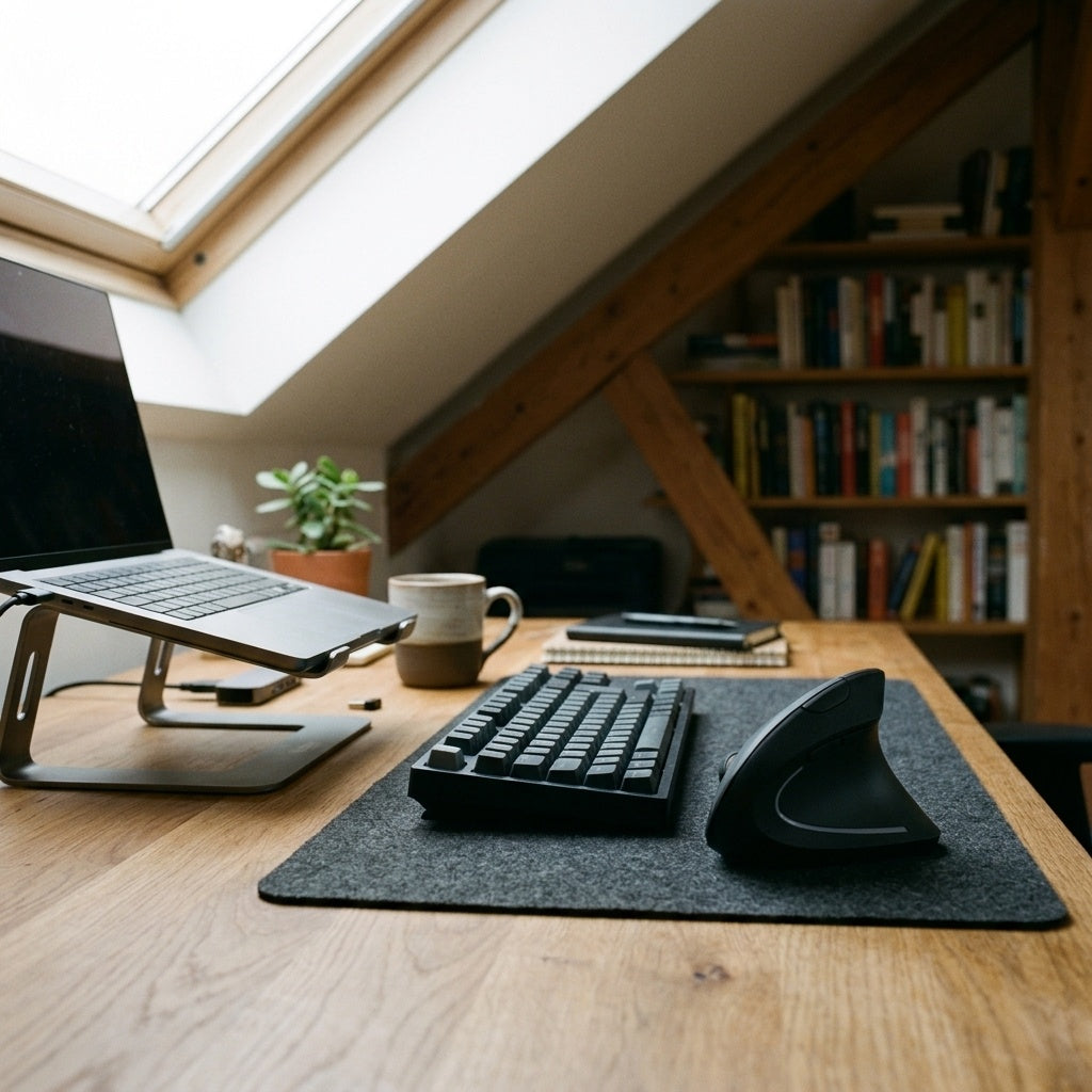 Vertical Wireless Mouse - attic desk