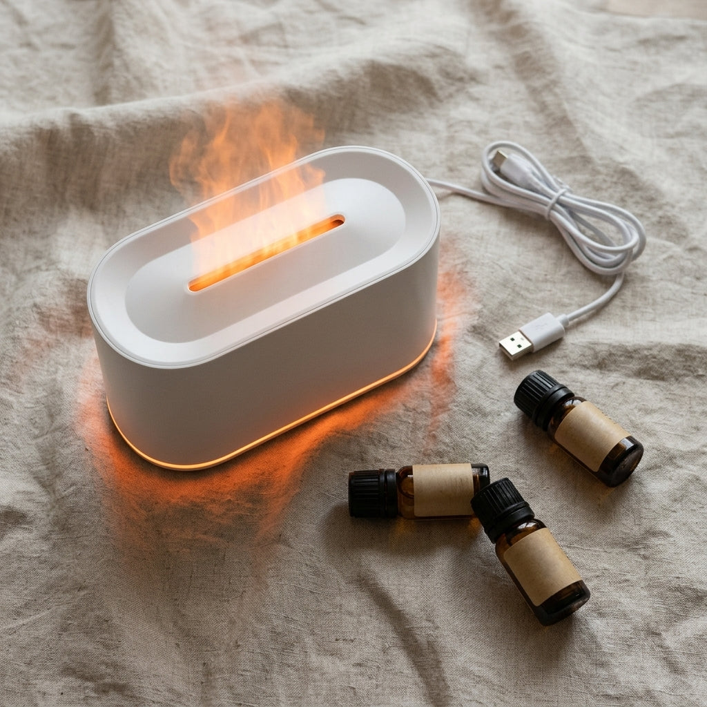 Flame Aroma Diffuser – flat lay