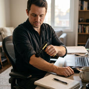 Mini Massage Gun - forearm desk