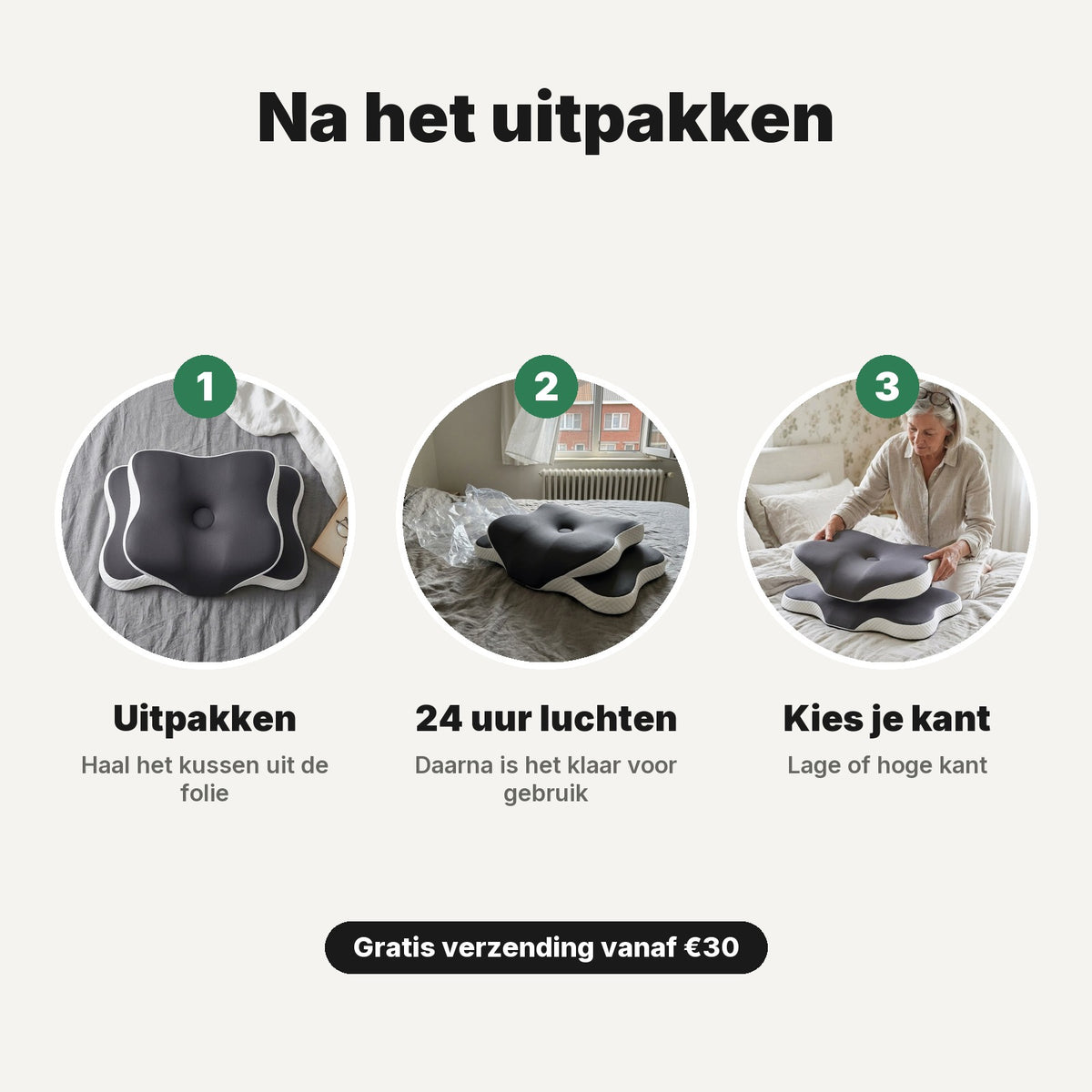Na het uitpakken: 24 uur luchten