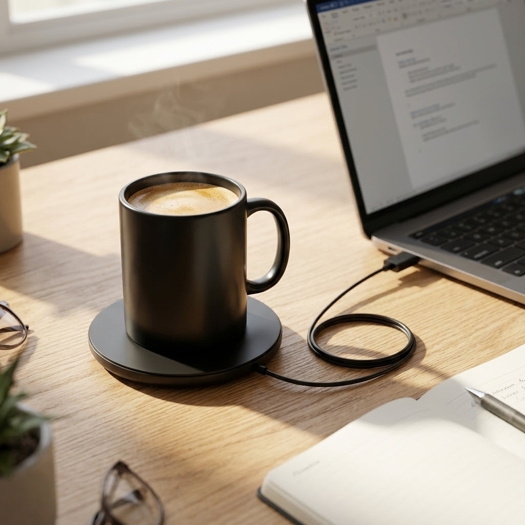 Desk Mug Warmer - lifestyle desk