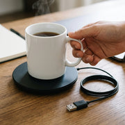 Desk Mug Warmer - placing mug