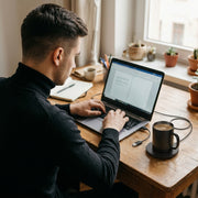 Desk Mug Warmer - in use working