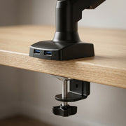 Gas Spring Monitor Arm - detail clamp usb ports