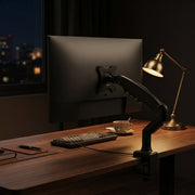 Gas Spring Monitor Arm - evening desk