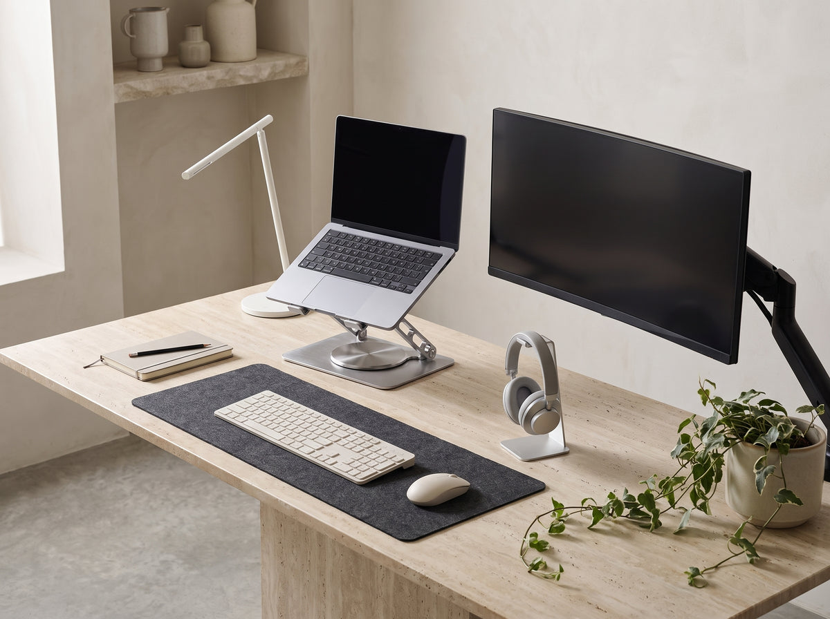 Looped home office setup visual