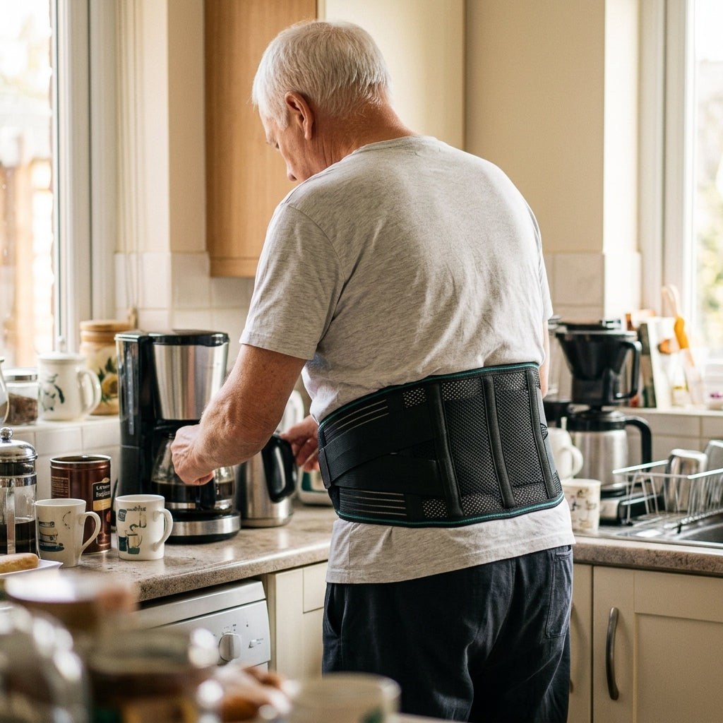 Lower Back Support Belt - in use kitchen