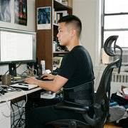 Lower Back Support Belt - in use office chair
