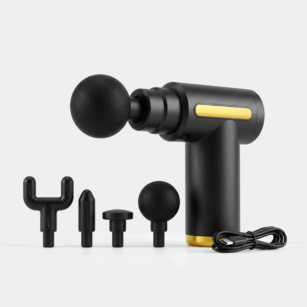 Mini Massage Gun - packshot with heads